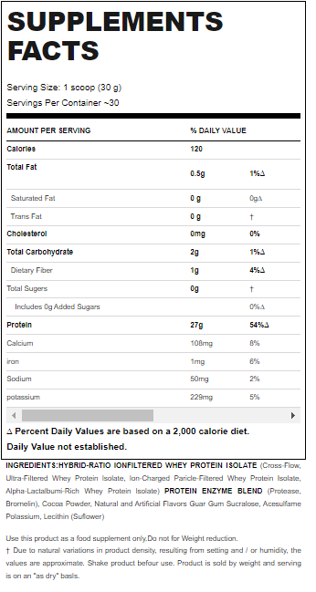 ISOFLEX: WHEY PROTEIN ISOLATE POWDER